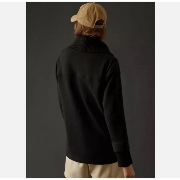 Anthropologie Daily PRACTICE VNeck Cardigan Jacket Black XS Cotton Blend Sweater - Picture 2 of 12